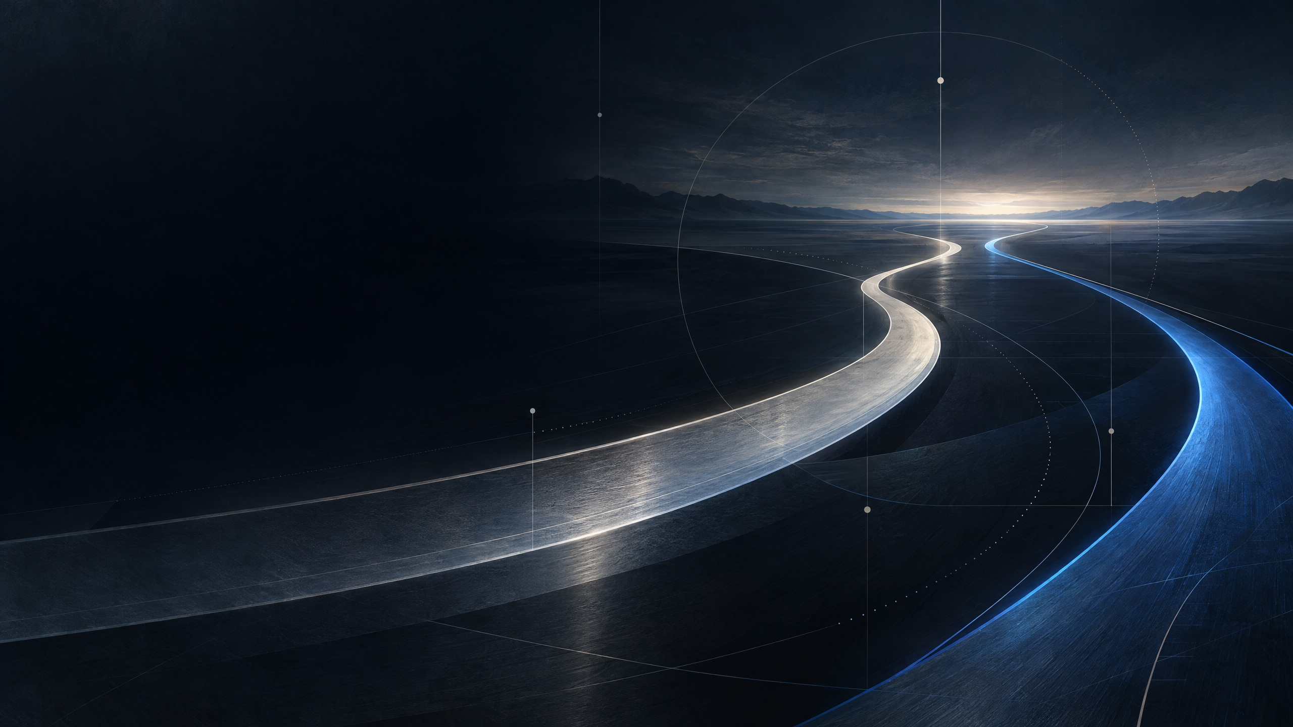 Original editorial illustration of fictional converging decision paths and abstract timing geometry; not a depiction of Alisha Palmowski, F1 Academy, Austin, or an actual event.